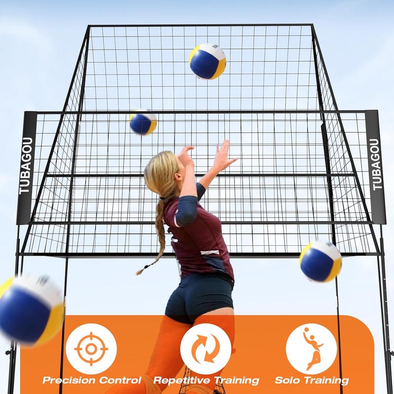 TUBAGOU 2025 Upgraded Volleyball Training Equipment Net Volleyball Spike Trainer for Indoor and Outdoor Volleyball Practice Net Station, Perfect for Team or Solo Training, Home Volleyball Net - Image 5